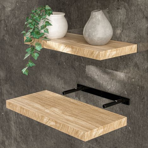 Mensola a parete mobile pensile libreria sospesa portaspezie da cucina mobiletto bagno 50cm Eiche (de)