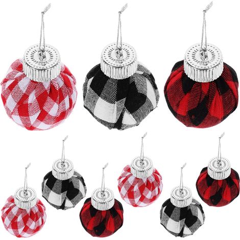 Ensemble de 9 boules de Noël à suspendre au sapin, finition mate. (1/5)