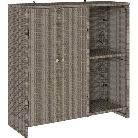Storage Cabinet with Shelf Grey 100 x 36 x 102 cm Rattan vidaXL