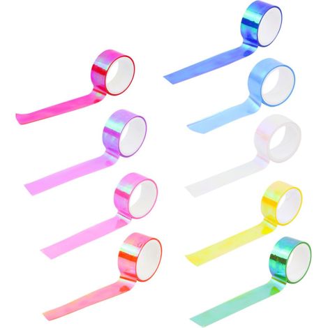 Lot de 10 rouleaux de ruban adhésif PE brillant et coloré