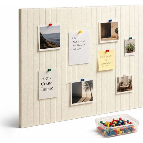 Self-Adhesive Felt Pinboard, Beige, 120 x 90 cm (1/5)