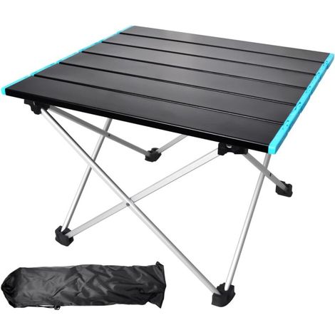 Table Pliante Camping - 1 Unité - Aluminium - Portable Et Robuste - Randonnée Et Pique-Nique - 40x35cm