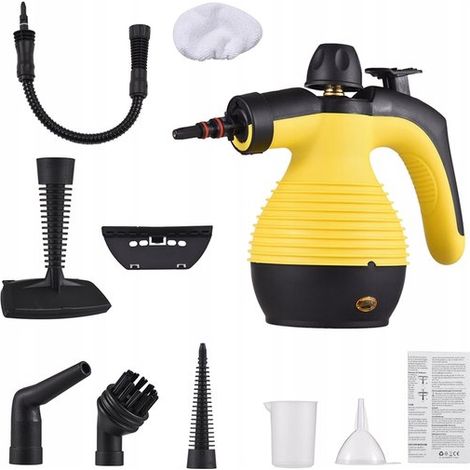 Nettoyeur vapeur portable haute température – 1050 W – Jaune et noir – Pour hottes de cuisine – Chauffe rapide (1/5)