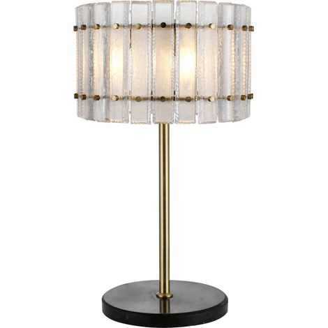 Lampe à poser bronze verre et marbre - bronze (1/2)