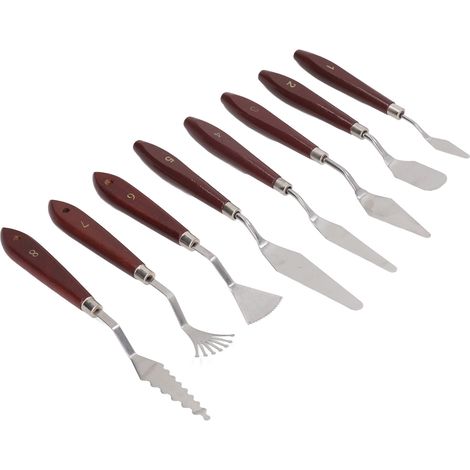 8 Lames de Palette en Acier Inoxydable pour Artistes, Outils de Mélange et Application de Peinture (1/5)