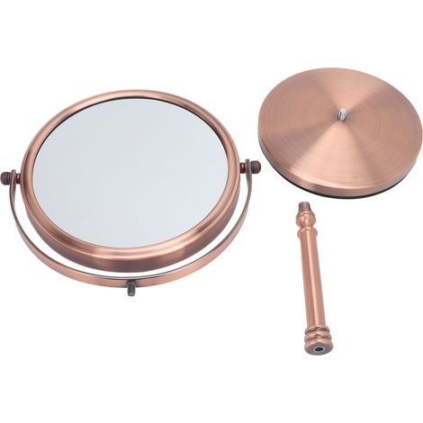 Miroir de Maquillage Vintage 7 Pouces, Double Face Anti-Traces HD 3X Grossissant, Grand Miroir de Beauté Portable pour Femmes (1/5)