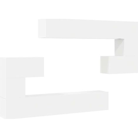 Maison Exclusive - Set Mobili Porta TV 10 pz Bianco in Legno Multistrato (1/5)