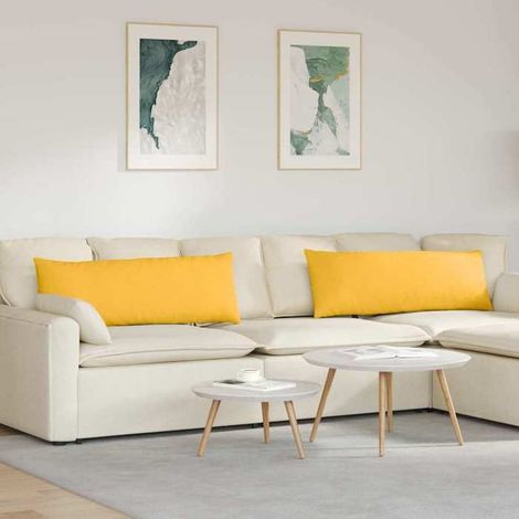 42013823 Coussins de canapé 2 pcs Jaune clair 120 x 40 cm (1/5)