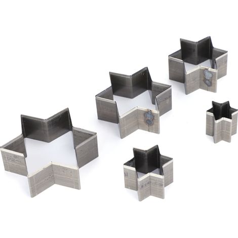 Ensemble de 5 matrices de découpe pour cuir, emporte-pièces en forme d'étoile creuse, outil de bricolage pour loisirs créatifs (1/5)