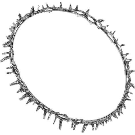 Couronne D’épines Vintage en Métal Couleur Argenté Ancien, Tiare Légère et Confortable pour Fête Médiévale, Couronne de Cheveux Rétro pour Costume et Anniversaire, Accessoire (1/5)