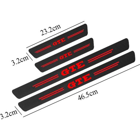 (Rouge) 4 autocollants de seuil de porte en fibre de carbone pour Volkswagen VW GTE GOLF 4 5 6 7 MK7 MK4 MK5 MK6 B7 B6 B8 - Décoration de seuil de porte (1/3)