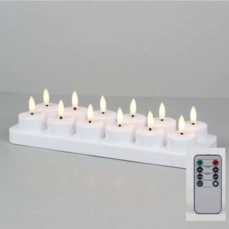 Lot de 12 lampes chauffantes LED rechargeables PCHero, compatibles avec télécommande/minuterie + station de charge (fête/décoration) (1/5)