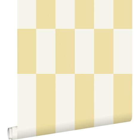 papier peint à rayures jaune pastel  - ESTAhome