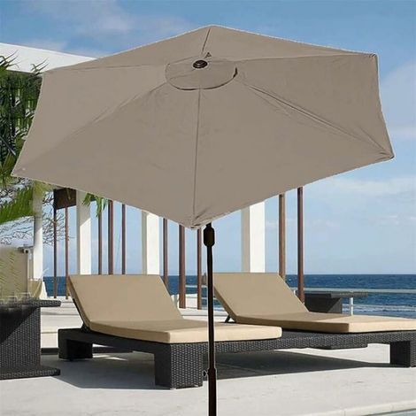 Housse De Parasol - 6 Baleines - 3 M - Imperméable - Anti-Uv - Khaki