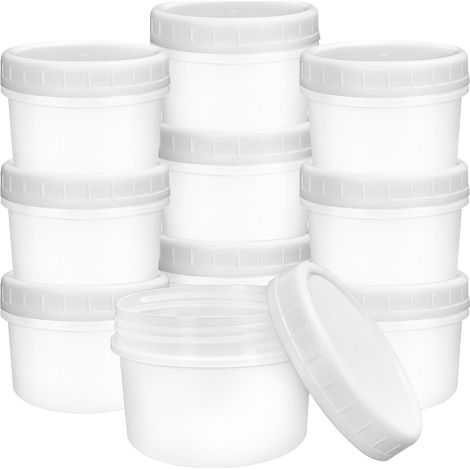 20 mini recipientes para alimentos, 160 ml, plástico reutilizable, a prueba de fugas, apilables, aptos para lavavajillas y congelador.