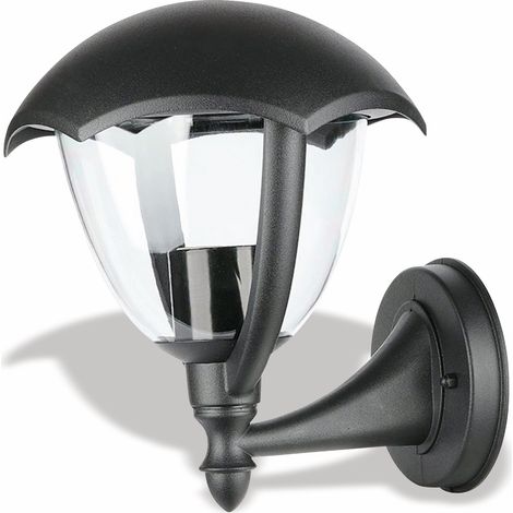 ALU Wand Laterne Haus Tür Fassaden Beleuchtung Außen Lampe Garten Glas Leuchte schwarz V-TAC 7046 (1/5)