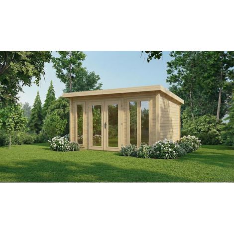 Casetta da giardino in legno Kira 4,04x3,09 m - 12 m2 - 34 mm - 000008