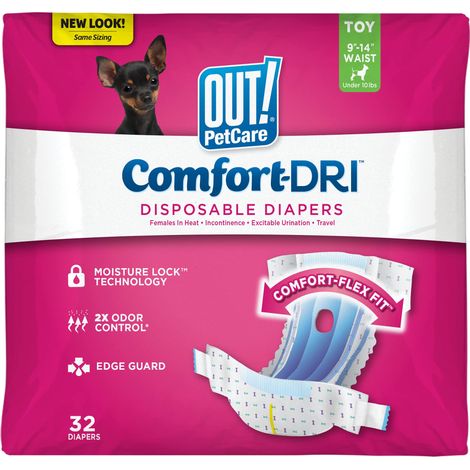 Lot de 32 Couches jetables pour Chien Femelle  Absorbantes avec Ajustement Anti-Fuite  Jouet (1/5)