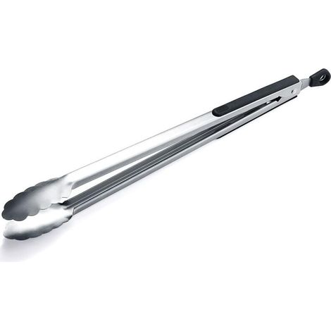 1 paire de pinces à barbecue, 40,6 cm, acier inoxydable, poignées antidérapantes, pour grillades et cuisine extérieure