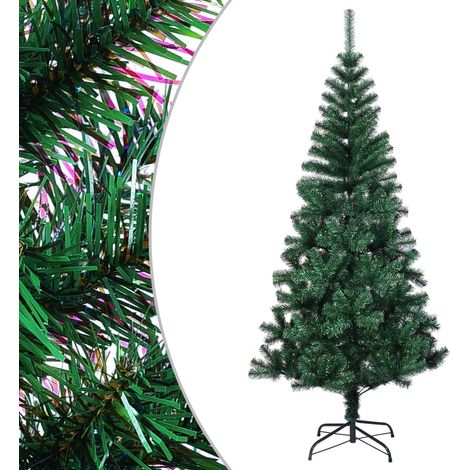 Albero di Natale Artificiale Punte Iridescenti Verde 120 cm PVC