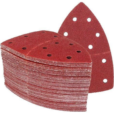 Ulisem│ 50 pièces │ 11 trous │ 105 x 152 mm │ Grain 100 │ pour ponceuses multiples │ Feuilles abrasives │ Papier de verre (1/4)