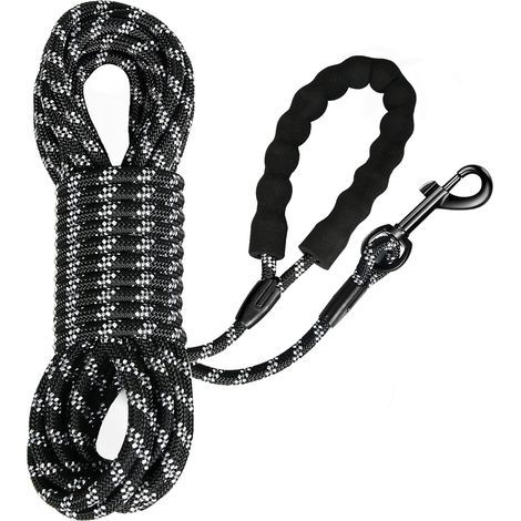 Dog Leash, Long Dog Rope Leash with Padded Handle for Dogs Small to Large Sizes, Black (5m) (1/5)