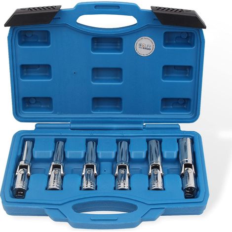6 pièces cle a bougie Jeu de cle douille articulée pour bougies 3/8",avec cardan 8-9-10-12-14-16 mm,conception pivotante Matériau CR-V (1/5)