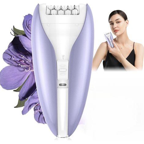 Épilateur, épilateur « Silent Smooth Glide » pour femmes, appareil d'épilation du visage à 2 vitesses avec conception silencieuse, épilateurs sans fil rechargeables pour femmes (visage, jambes, maillo (1/5)