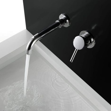 Mitigeur Robinet Mural de Lavabo pour Salle de Bains, Chromé Poli (1/4)