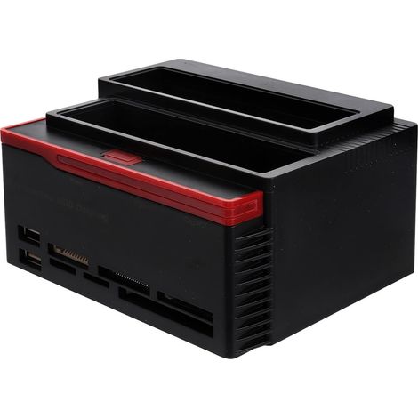 Station d'accueil IDE et Série Ata 2,5 et 3,5 pour Disque Dur Externe Double Baie avec Alimentation Séparée et Boîtier Plastique Noir (1/5)