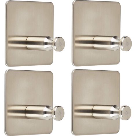 4er Set Garderobenhaken ARIA II Edelstahl selbstklebend (1/4)