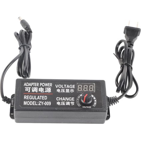 Adaptateur secteur réglable, chargeur à tension variable, alimentation CC 3 V – 12 V CA 100 V – 240 V, prise américaine (1/5)