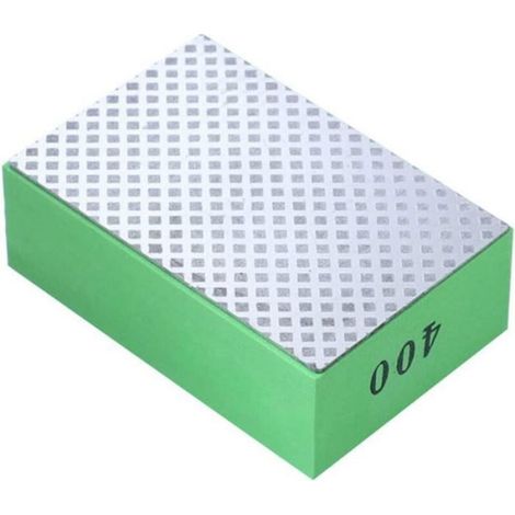 Lot de 4 blocs de ponçage diamantés pour verre, granit, marbre, pierre, céramique (côté argenté, taille : 60, 100, 200, 400) (1/4)