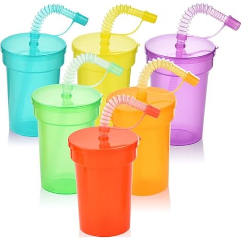 tasses réutilisables néon avec couvercle, ensemble de gobelets pour café glacé, boissons fraîches, smoothies et jus (380 ml) (1/5)