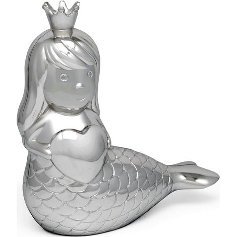 Salvadanaio argentato per bambini, elegante, ideale come regalo, con sirena Dimensioni: 120x54x125 mm Codice articolo: ZV6180061