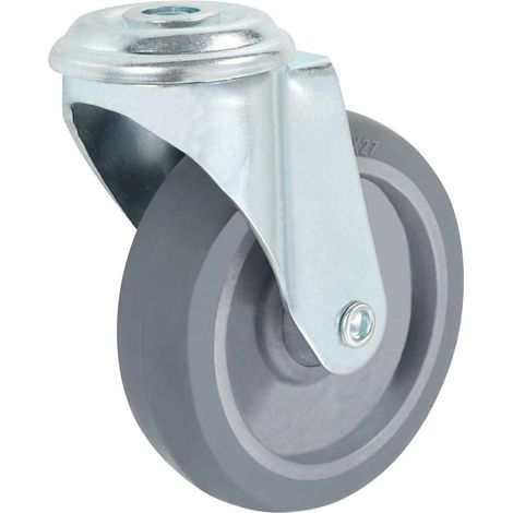 Roulettes Pivotantes à Trou de Boulon M12 100 mm pour Meuble en TPR Fer Gris Lot de 8 (1/5)
