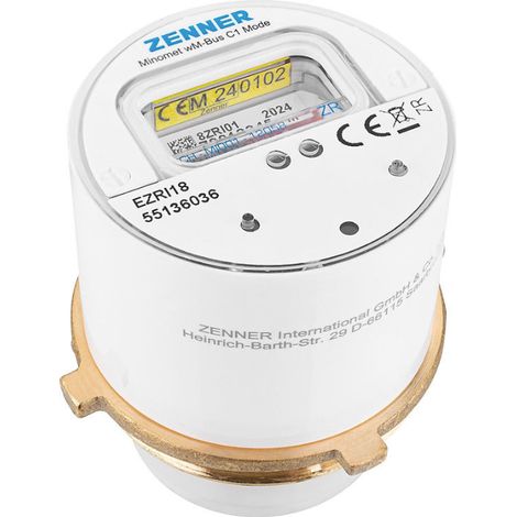 Compteur d'eau à capsule radio Zenner Minomuk filetage - 2 1/4 V2 30° 2,5 R40V 325 RK ZR