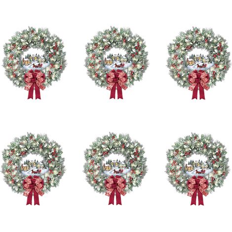 Sticker Fenêtre Noël - Pomme De Pin Flocon De Neige Rouge - Décoration Fenêtre Réutilisable - Lot De 12 (1/5)