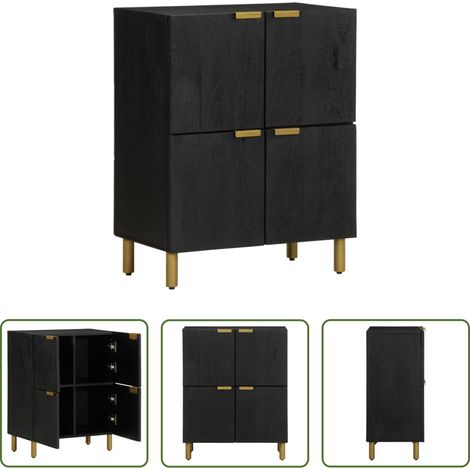 Holzschrank - Sideboard Schwarz 60x33x75 cm Holzwerkstoff (1/5)