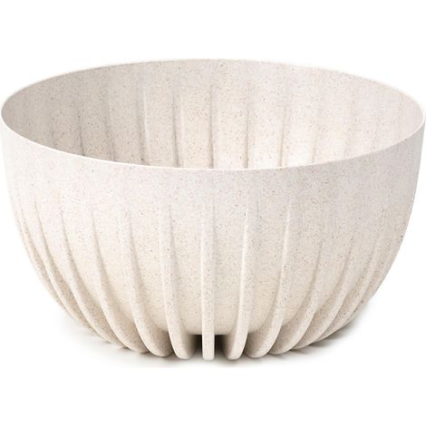 Vaso da fiori in legno ecologico a venatura continua, bianco, 24x14 cm (altezza). (1/4)