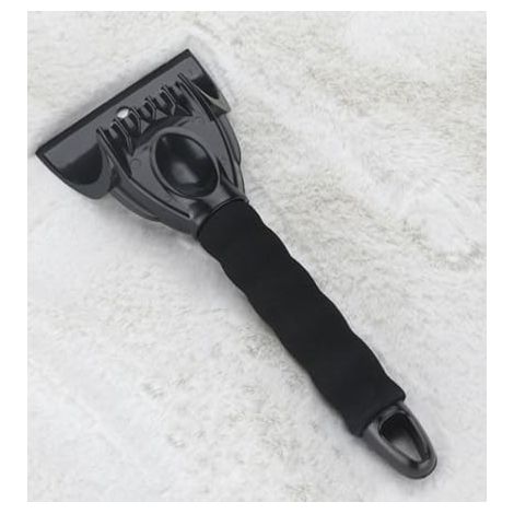 Grattoir à Glace Voiture Noir - Brosse à Neige Multifonction et Raclette Pare Brise pour Déneigement et Dégivrage, Accessoire Hivernal Ergonomique
