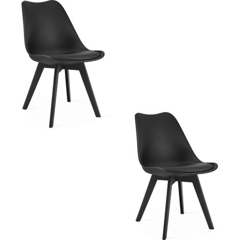 Chaise Mark - noire / pieds noirs x 2 (1/5)