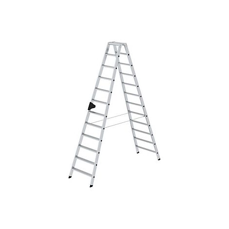 Escalera tipo tijera de peldaños planos  ascenso por ambos lados