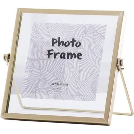 Klarglas-Fotorahmen mit Metallständer für Trockenblumen, 10 cm (4 Zoll) Tischdekoration