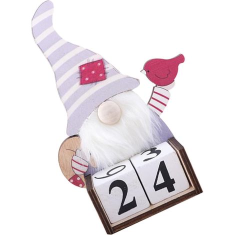 Calendario da scrivania natalizio in legno, decorazione festiva con Babbo Natale e albero di Natale, blocchi intercambiabili per tenere traccia delle attività giornaliere, affascinante calendario da t (1/5)