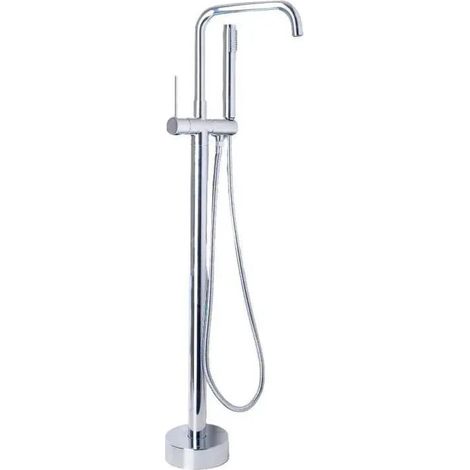 Robinet de Sol avec Pomme et Flexible Laiton Sanitaire Chrome (1/3)
