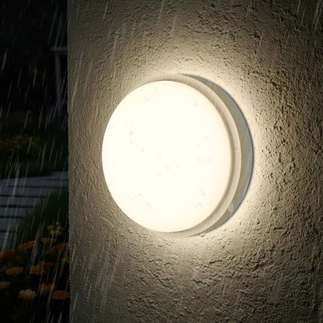 Aplique de pared LED redondo, resistente al agua, de 30 W, con cable, 4000 K, para baño, garaje, calle o balcón (1 unidad).