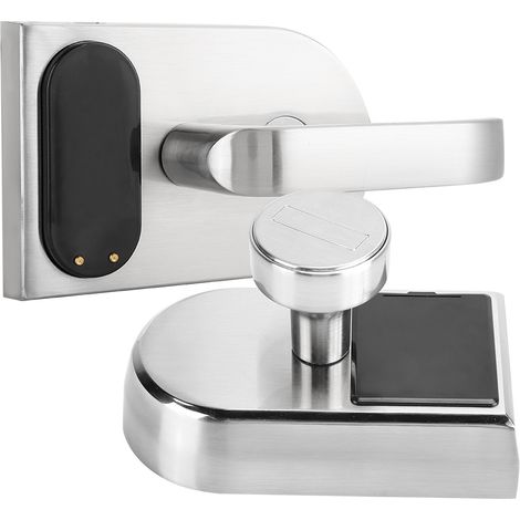 Lecteur de carte à puce, clé mécanique d'urgence, serrure de porte vitrée pour domicile ou bureau, côté droit (1/5)