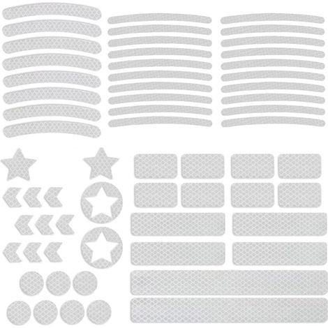 Reflective Stickers Pack of 62, Reflective Stickers, Multi-Shape, Waterproof for Safety, Warning, Night Visibility, for Helmet, Bike, Car and Stroller (1/5)