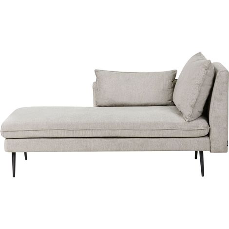 Right-Hand Chaise Lounge YERRES Fabric Grey